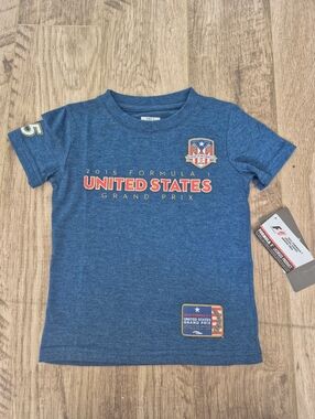 NWT Formula 1 2015 Boys Blue United States Grand Prix Tshirt Size 4
